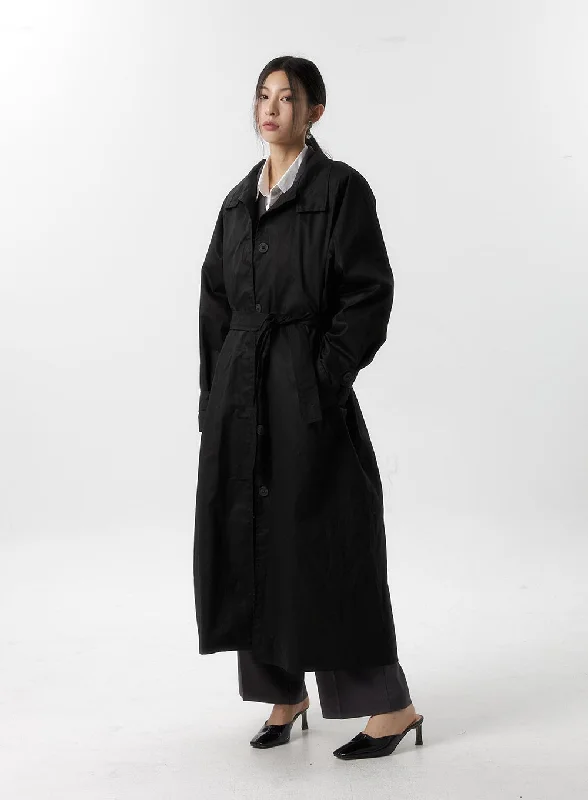 lightweight cashmere coats for women -sleeveless summer tops for women -Maxi Trench Coat IS315