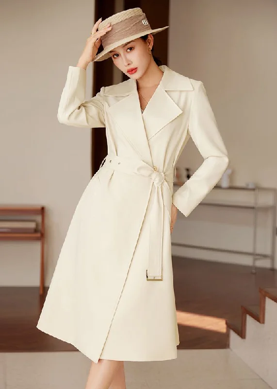 thick winter coats for women -women's mesh tops -Belted Trench Coat