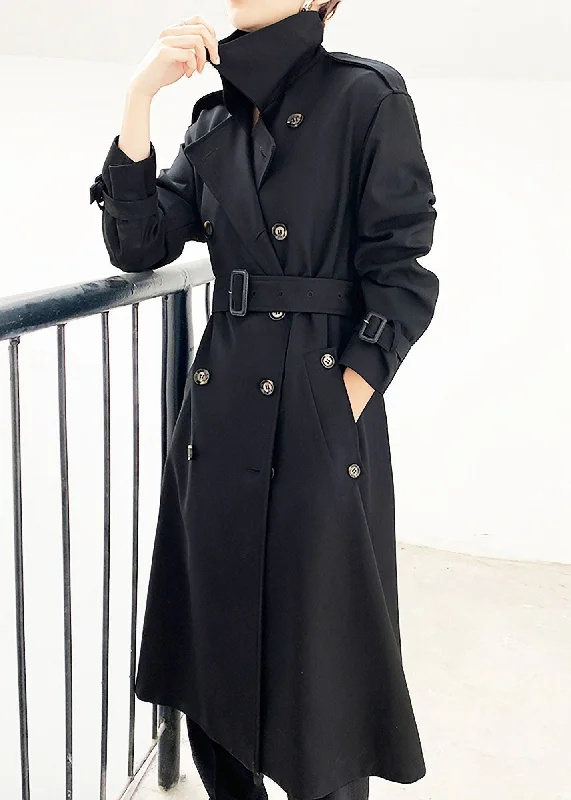 longline coats for women -short sleeve tops for women -Midi Double Breasted Belted Trench Coat