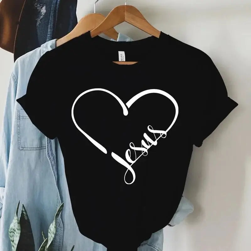 printed shirts for women -Faith-Inspired Unisex Love Jesus T-Shirts