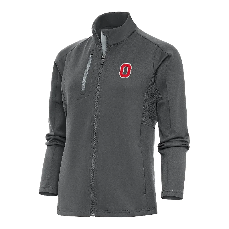 women's raincoats -women's velvet tops -Ladies Ohio State Buckeyes Full Zip Generation Gray Jacket