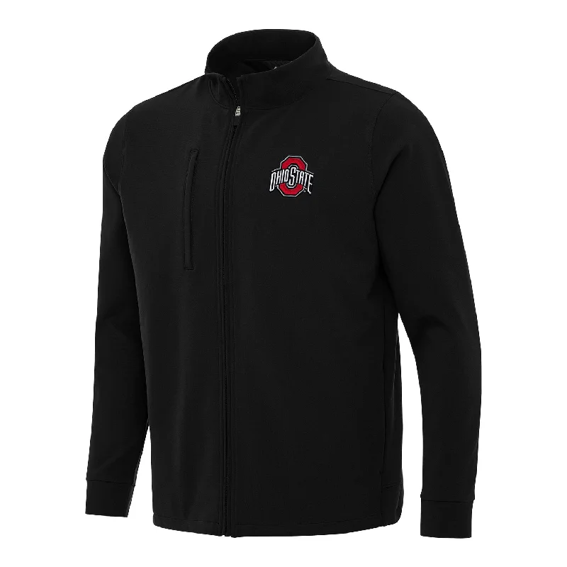 stylish waterfall coats for women -eco-friendly tops for women -Ohio State Buckeyes Regard Black Full Zip Jacket