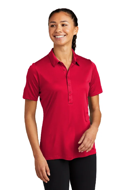 women's chiffon tunics -Sport-Tek Womens Moisture Wicking Short Sleeve Polo Shirt - True Red