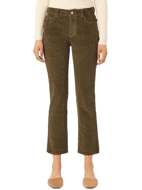 fleece-lined pants for women -women's pleated tops -Womens Mid-Rise Cropped Flared Jeans