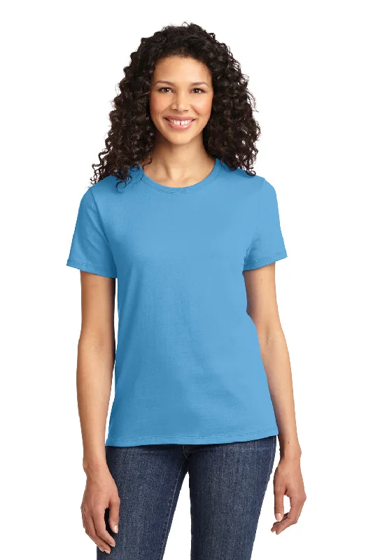 women's cotton t-shirts -Port & Company Womens Essential Short Sleeve Crewneck T-Shirt - Aquatic Blue