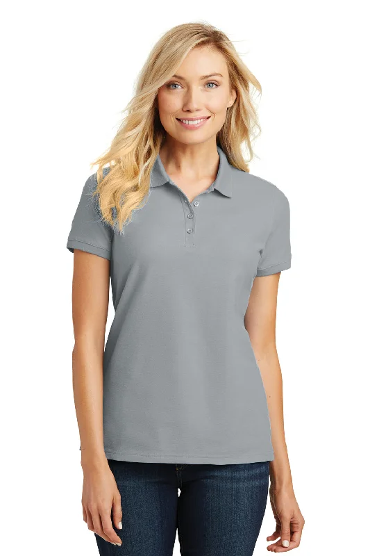 printed shirts for women -Port Authority Womens Core Classic Short Sleeve Polo Shirt - Gusty Grey