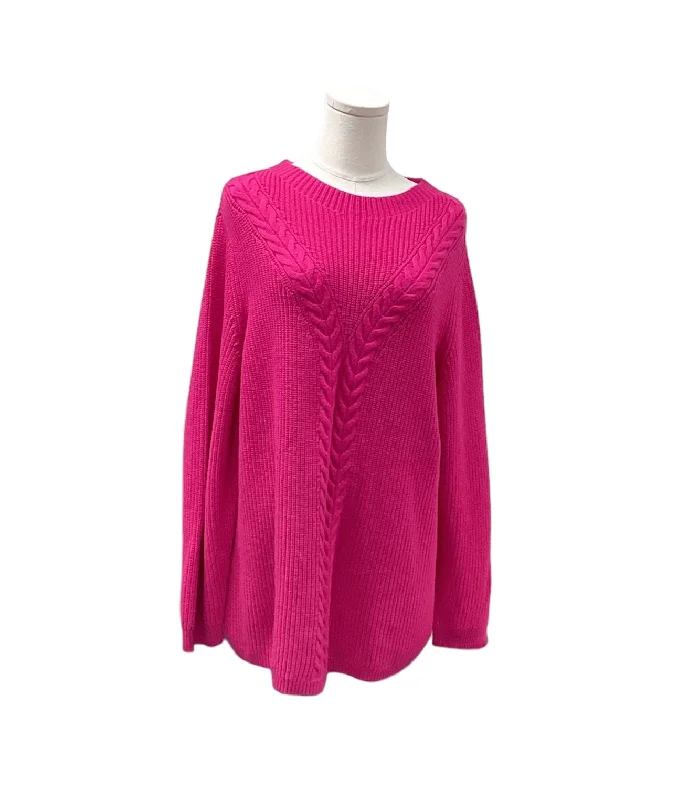 patchwork coats for women -casual loose blouses for women -NWT Talbots Women's Sweater Fuschia 2X