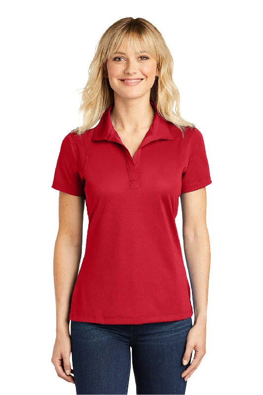 loose fit women's tops -Sport-Tek Womens Sport-Wick Moisture Wicking Short Sleeve Polo Shirt - True Red