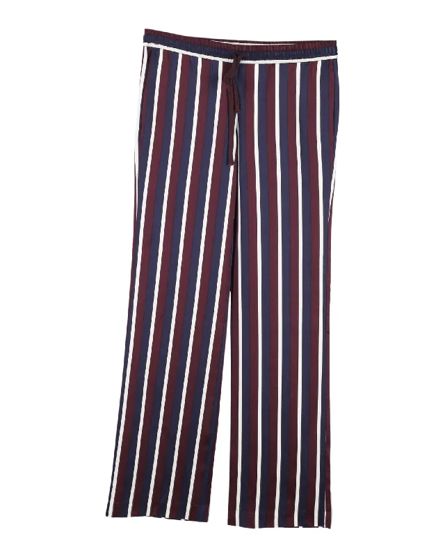 ankle-length trousers for women -elegant chiffon blouses -Joseph Striped Wide-Leg Pants in Multicolor Silk