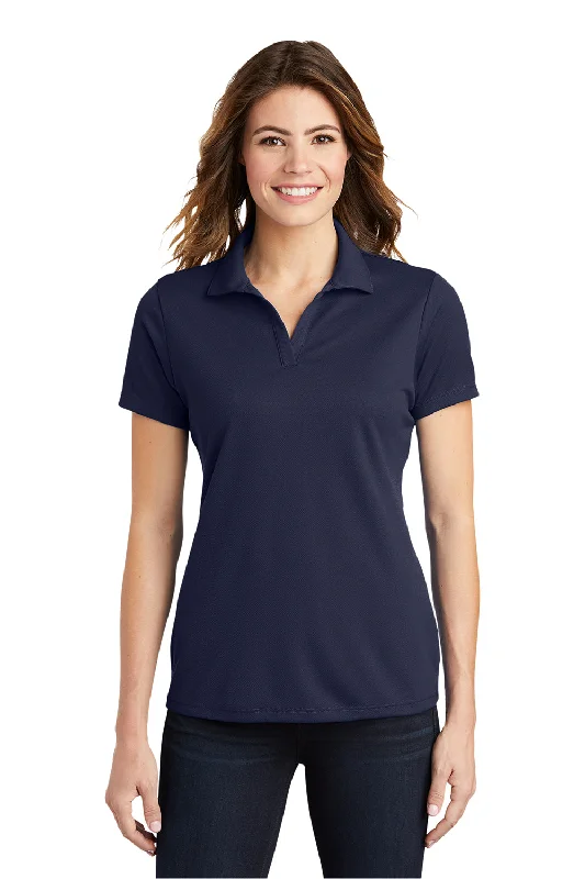 casual blouses with sleeves -Sport-Tek Womens RacerMesh Moisture Wicking Short Sleeve Polo Shirt - True Navy Blue