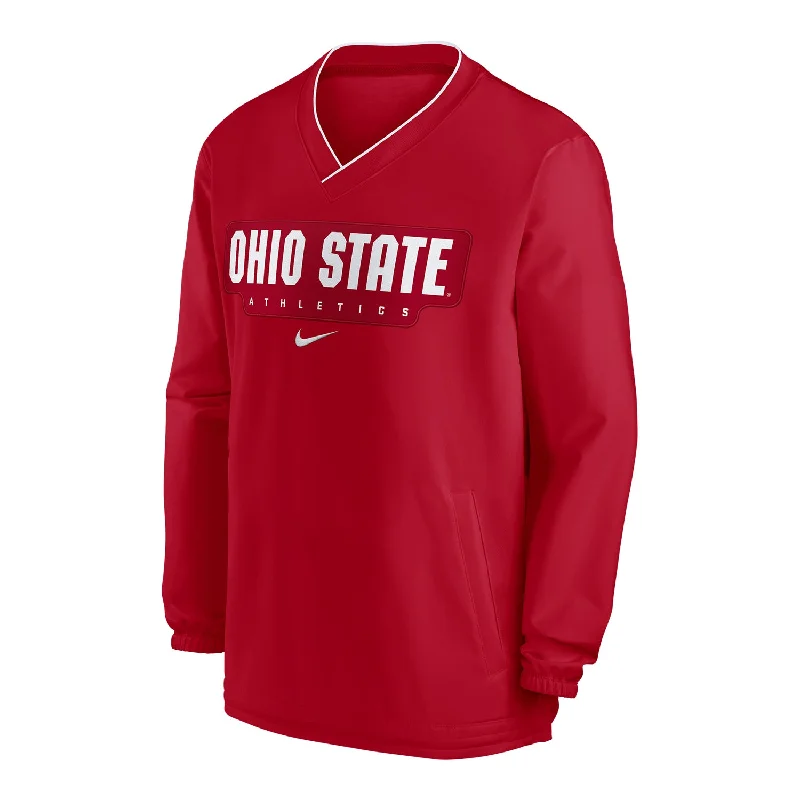 warm fleece parkas for women -crochet tops for women -Ohio State Buckeyes Nike Sideline Repel Woven Windshirt Scarlet Jacket