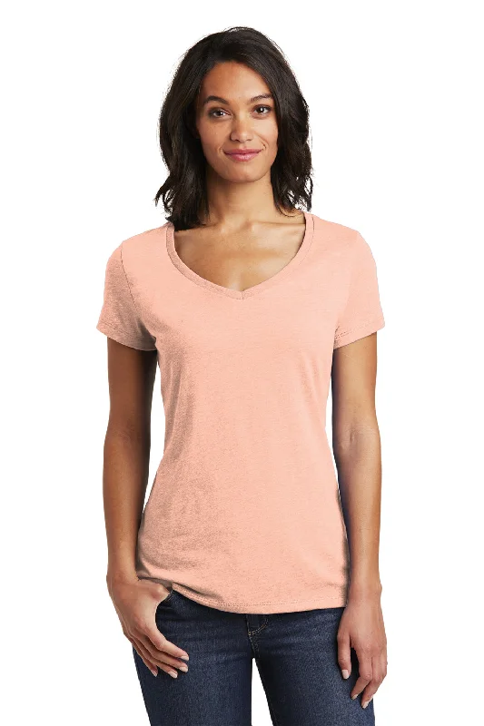 cotton tunics for women -District Womens Very Important Short Sleeve V-Neck T-Shirt - Dusty Peach