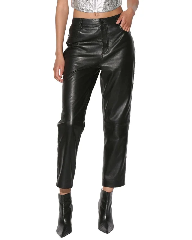 ankle-length trousers for women -elegant chiffon blouses -Walter Baker Smith Leather Pant