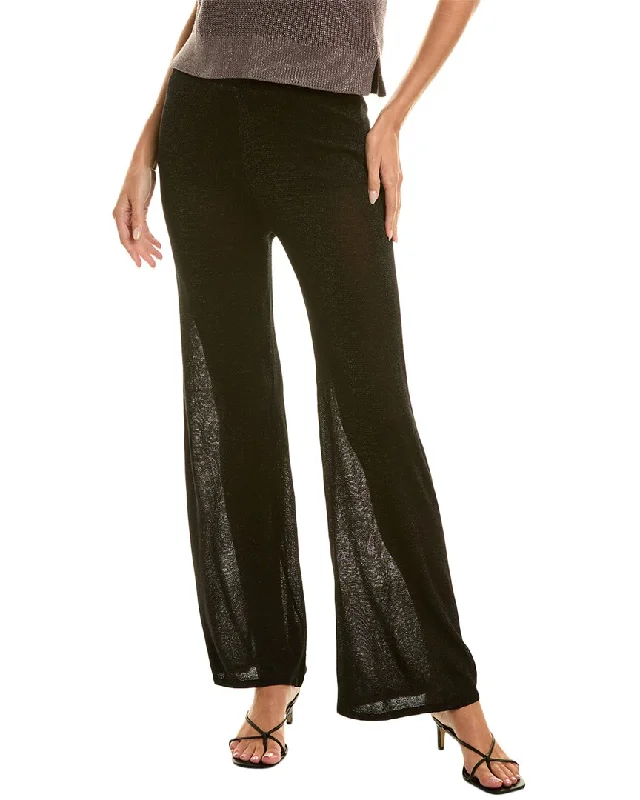 retro-style pants for women -women's henley shirts -525 America Clover Lurex Wide Leg Pant