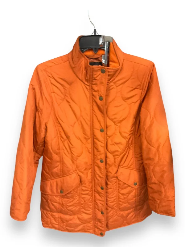 women's faux fur coats -women's summer blouses -Coat Puffer & Quilted By Talbots In Orange, Size: Mp