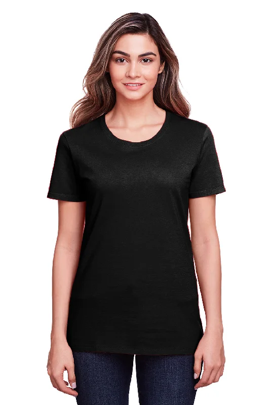 women's knitted sweaters -Fruit Of The Loom Womens Iconic Short Sleeve Crewneck T-Shirt - Black - Closeout