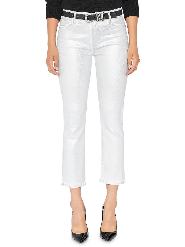 women's tailored trousers -women's satin blouses -Womens High Rise Coated Ankle Jeans