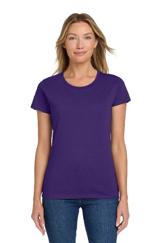 embroidered tops for women -Gildan Womens Short Sleeve Crewneck T-Shirt - Purple