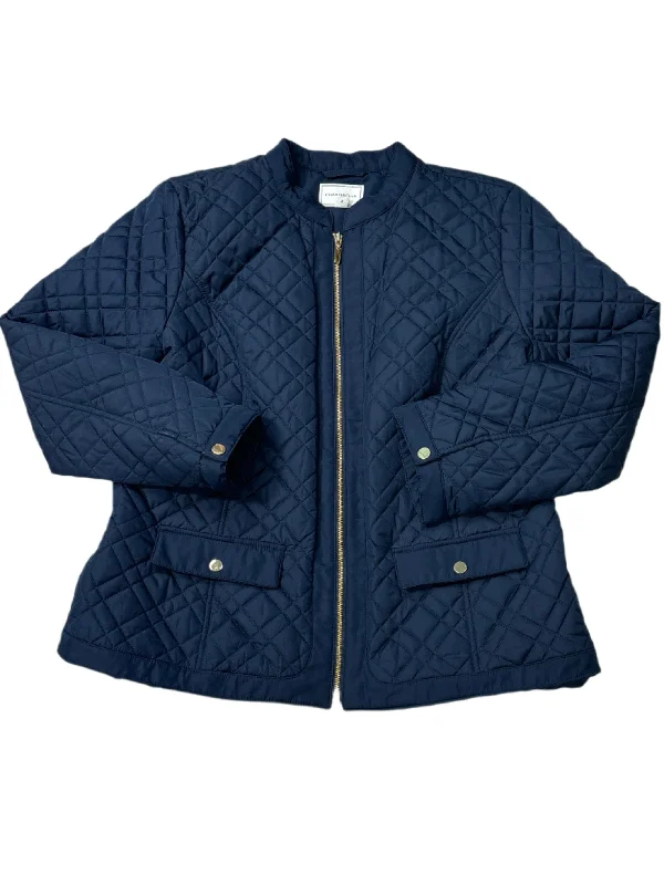 soft wool coats for women -women's chiffon tunics -Coat / Jacket Puffer & Quilted By Charter Club In Navy, Size: Xl