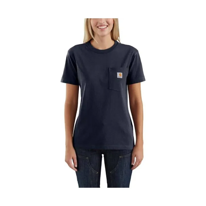 business casual blouses for women -Carhartt Women's Loose Fit Heavyweight Short-Sleeve Pocket T-Shirt - Navy