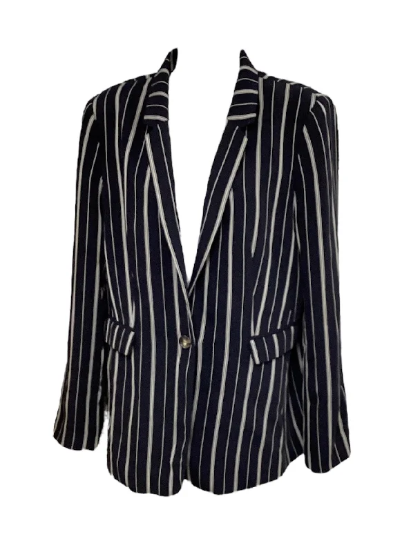 longline coats for women -short sleeve tops for women -DKNY Women's Stripe Blazer 12