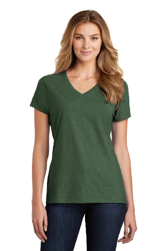 sexy tops for women -Port & Company Womens Fan Favorite Short Sleeve V-Neck T-Shirt - Heather Forest Green