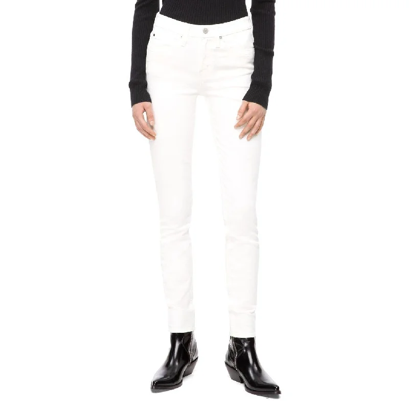 soft fabric pants for women -crop tops for women -Calvin Klein Women's Mid Rise Skinny Jeans White Size 27" X 30" - 27" x 30"