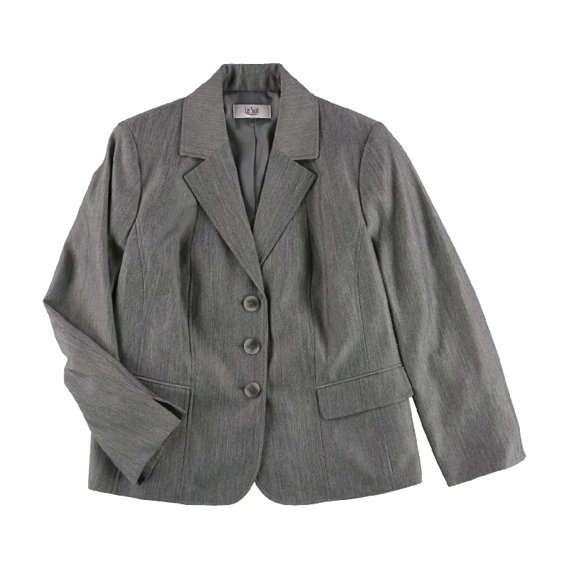 stylish waterfall coats for women -eco-friendly tops for women -Le Suit Women Womens Professional Three Button Blazer Jacket, Grey, 14W