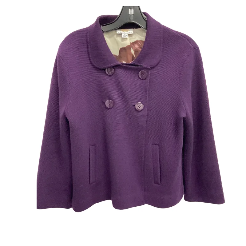 cropped jackets for women -business casual blouses for women -Coat Other By Talbots In Purple, Size: M