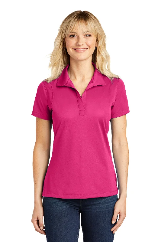 trendy women's shirts -Sport-Tek Womens Sport-Wick Moisture Wicking Short Sleeve Polo Shirt - Raspberry Pink