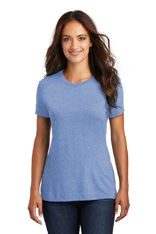 flowy tops for women -District Womens Perfect Tri Short Sleeve Crewneck T-Shirt - Maritime Blue Frost