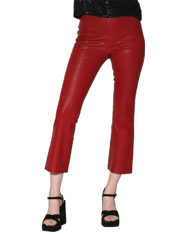 trendy flared trousers for women -crochet tops for women -Walter Baker Lori Fitted Leather Pant