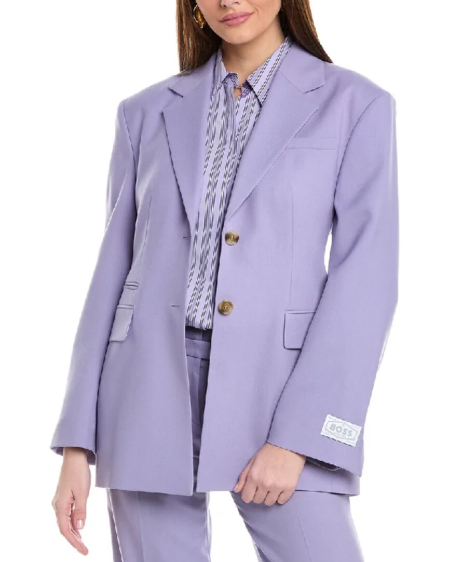 houndstooth coats for women -zip-up tops for women -Hugo Boss Jokela Wool Jacket