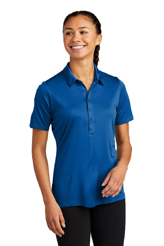 casual oversized tops for women -Sport-Tek Womens Moisture Wicking Short Sleeve Polo Shirt - True Royal Blue