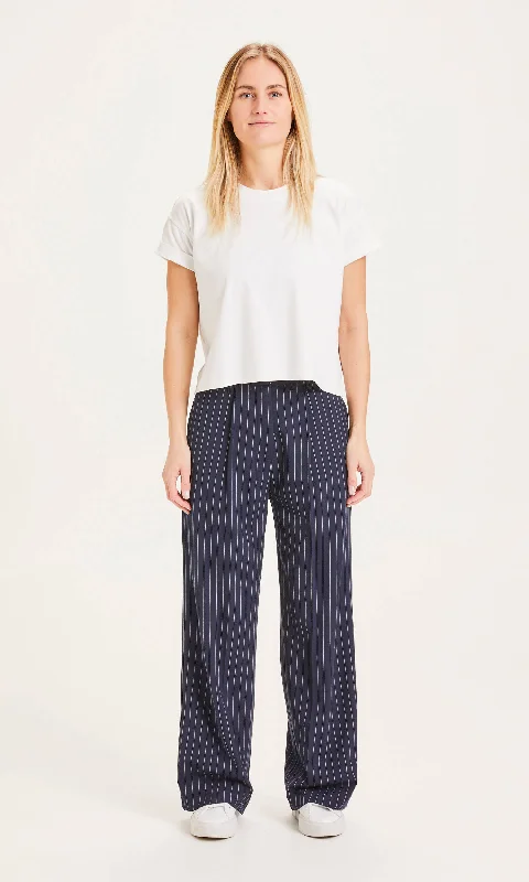 soft lounge pants for women -flowy tops for women -POSEY pin strip wide pants - Total Eclipse