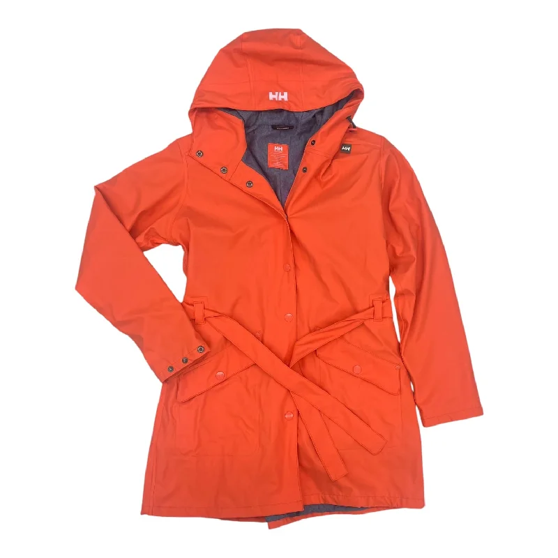 vintage-inspired jackets for women -peplum tops for women -Coat Raincoat By Helly Hansen In Orange, Size:M