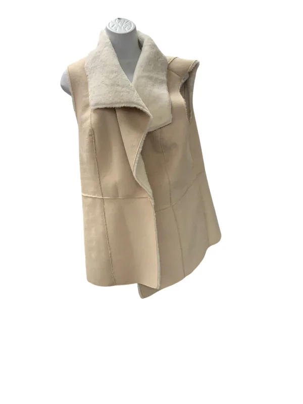 long trench coats for women -casual women's tops -Chicos Women's Faux Suede Vest Sand 3=16