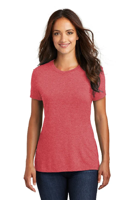 asymmetrical tops for women -District Womens Perfect Tri Short Sleeve Crewneck T-Shirt - Red Frost