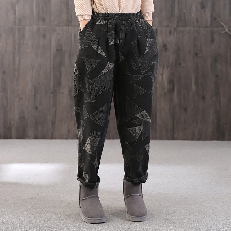 casual lounge pants for women -women's silk tops -Women Cotton Printed Casual Loose Casual Pants