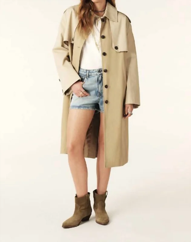 women's faux fur coats -women's summer blouses -Trench Coat In Beige