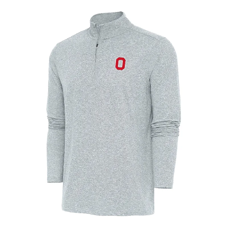 casual zip-up jackets for women -fitted blouses for women -Ohio State Buckeyes Hunk 1/4 Zip Heather Gray Pullover Jacket