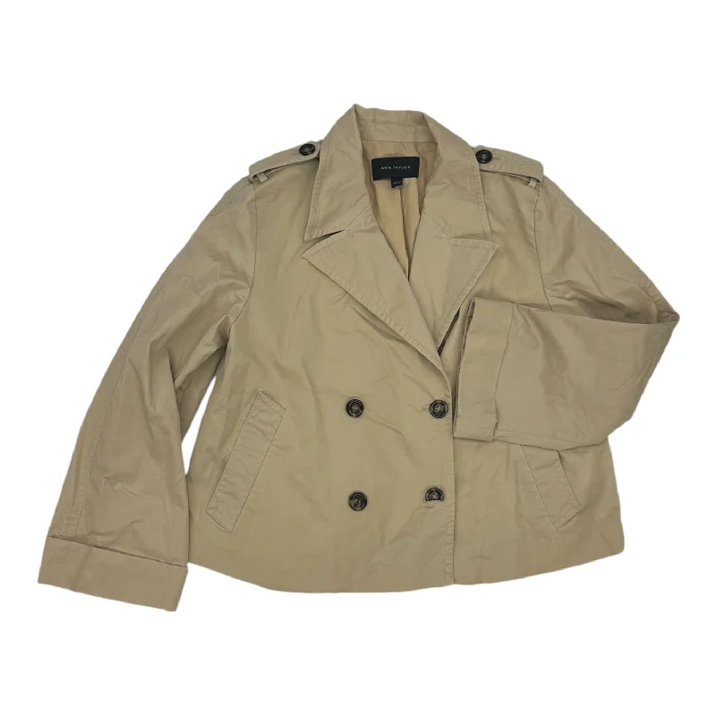 military-style coats for women -trendy crop tops for women -Coat Peacoat By Ann Taylor In Tan, Size:L