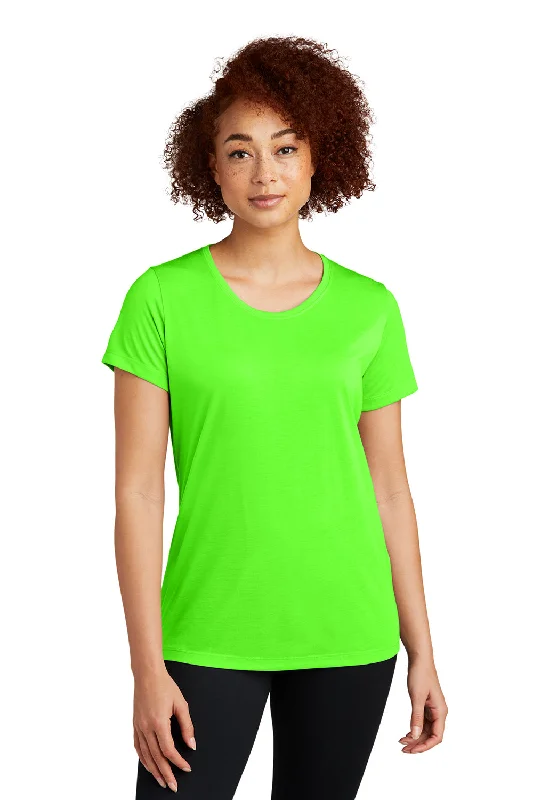 business casual blouses for women -Sport-Tek Womens Competitor Moisture Wicking Short Sleeve Scoop Neck T-Shirt - Neon Green