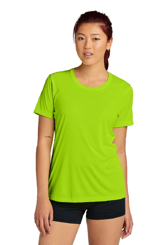 solid color blouses for women -Sport-Tek Womens Competitor Moisture Wicking Short Sleeve Crewneck T-Shirt - Lime Shock Green