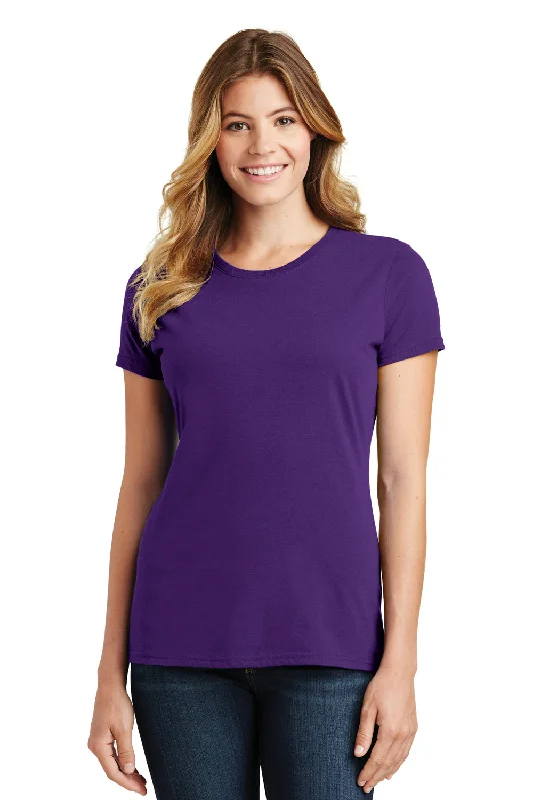 women's casual tank tops -Port & Company Womens Fan Favorite Short Sleeve Crewneck T-Shirt - Team Purple