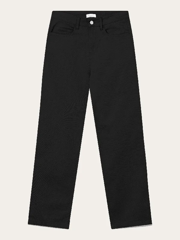 stylish joggers for women -women's wrap tops -CHLOE barrel high-rise twill 5-pocket pants - Black Jet