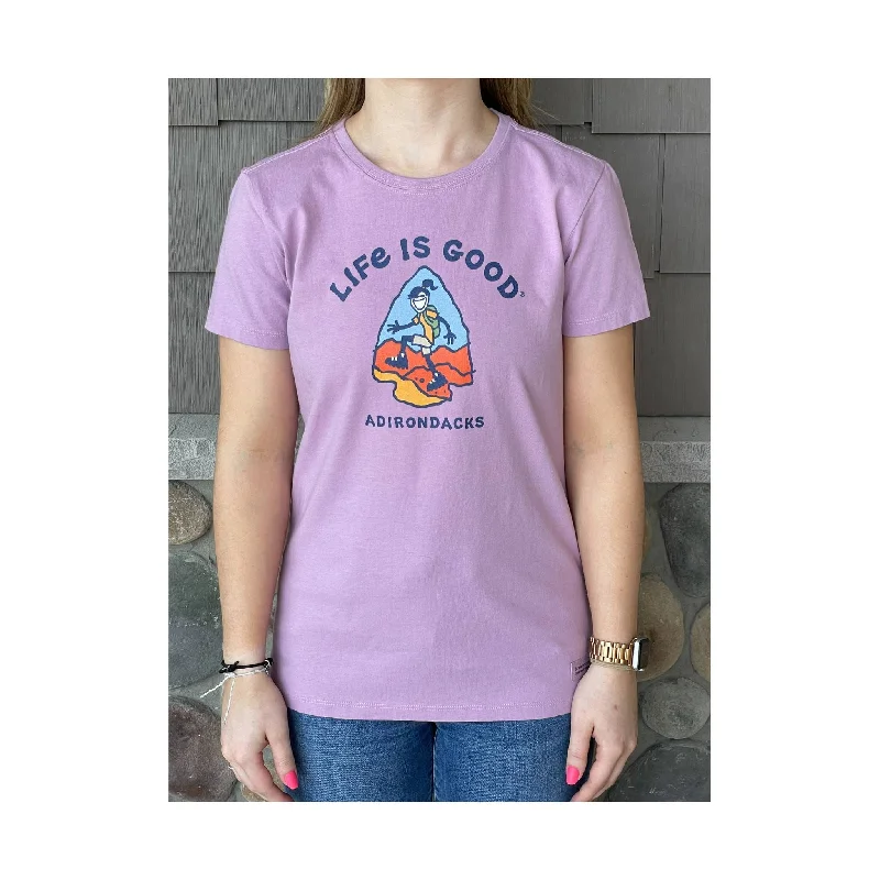 women's off-shoulder tops -Life Is Good Women's Adirondacks Exclusive Canyon Tee - Violet Purple