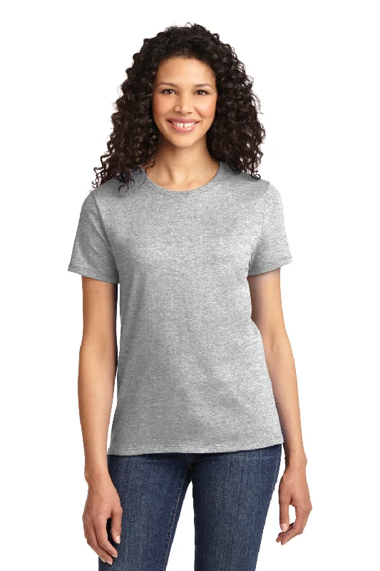 women's work blouses -Port & Company Womens Essential Short Sleeve Crewneck T-Shirt - Ash Grey - Closeout