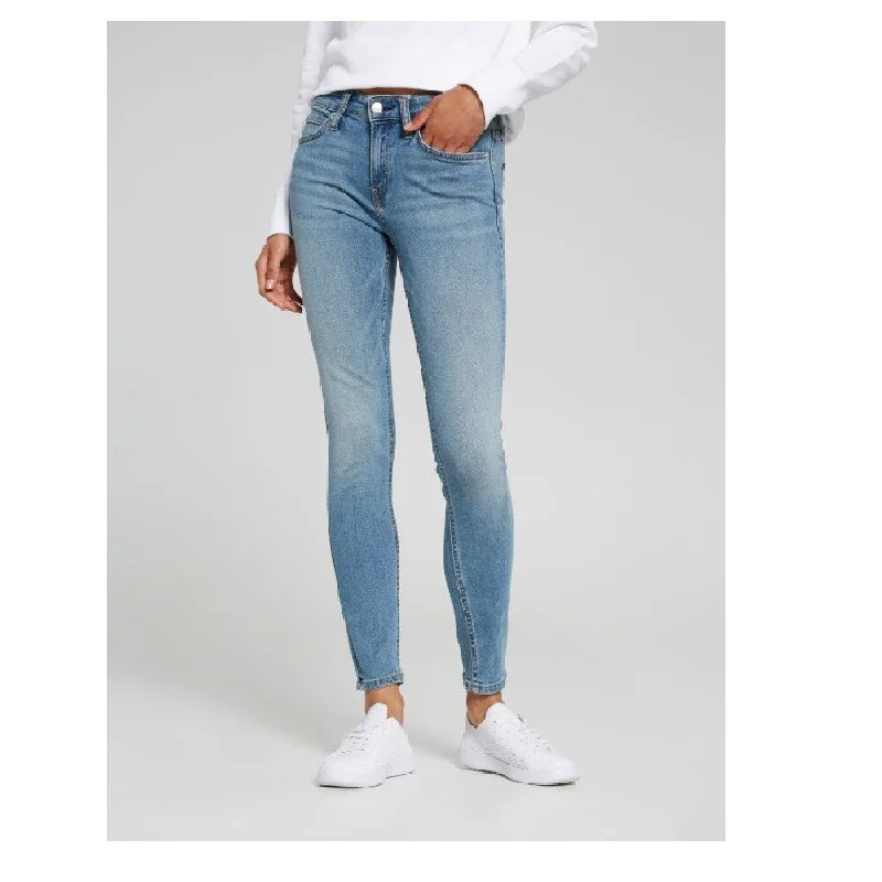 leather leggings for women -unique tops for women -Calvin Klein Women's Mid Rise Super Skinny Fit Jeans Malibu Light Blue Size 26" X 30" - 26" X 30"