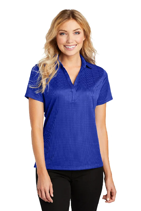 women's ribbed tops -Port Authority Womens Performance Moisture Wicking Short Sleeve Polo Shirt - Hyper Blue